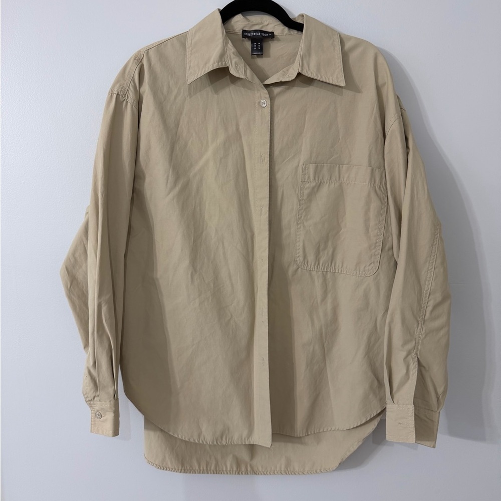 Streetwear Society Khaki Button-Up Shirt